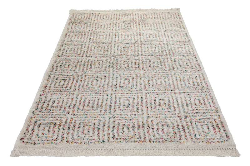 Teppich 160x230 Wohnzimmer Creme Bunt