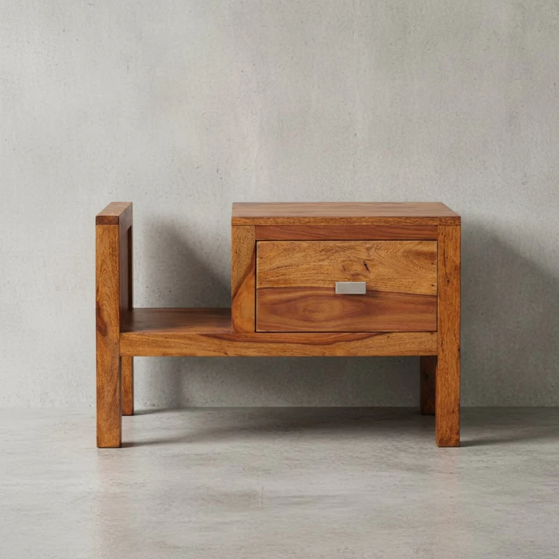 Nachttisch – Massivholz, Landhausstil, Schublade & Ablage