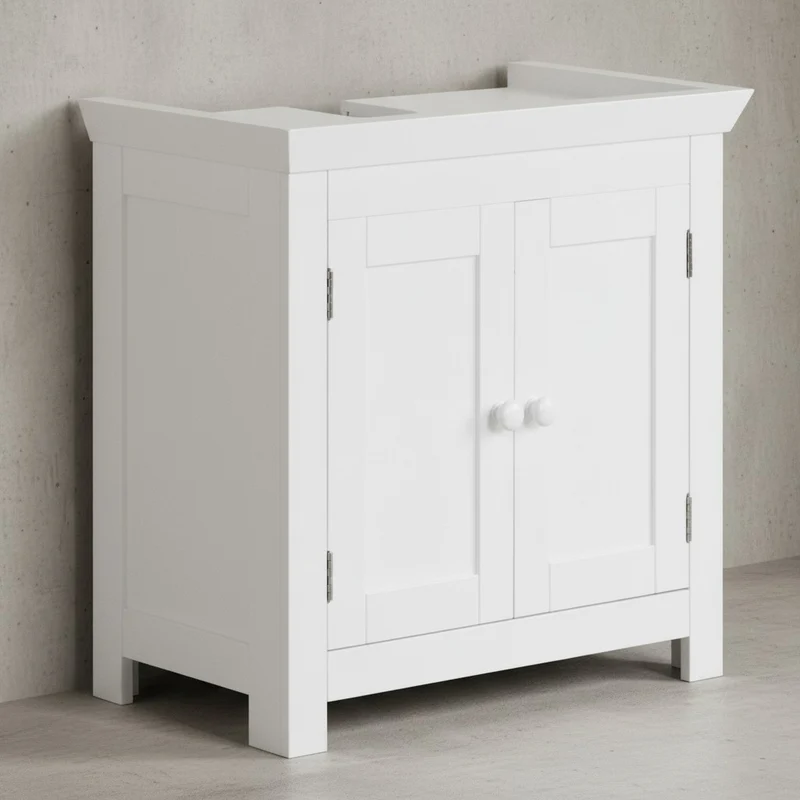 Waschbeckenunterschrank Weiß 50x25x41 cm im Landhausstil aus MDF