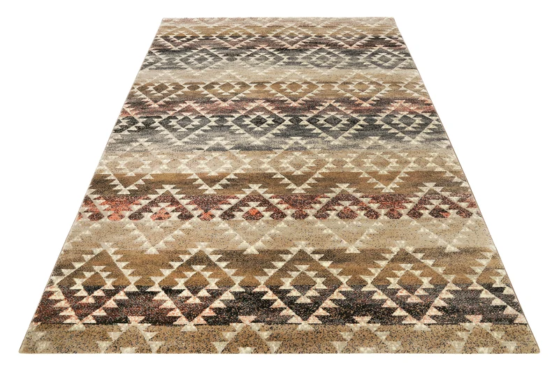 160x230 Teppich Wohnzimmer Farbverlauf Braun Raute
