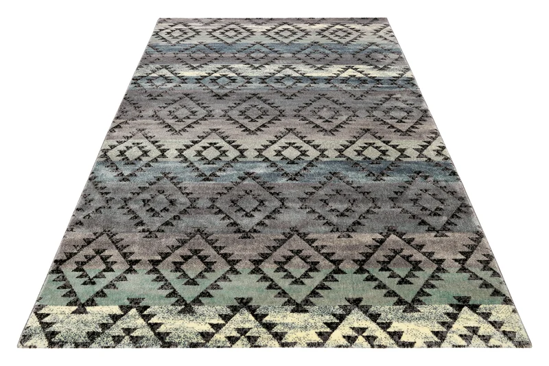 160x230 Teppich Wohnzimmer Farbverlauf Streifen Raute