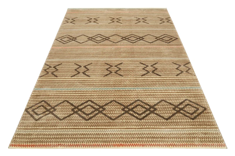 Teppich 160x230 Wohnzimmer Muster Hellbraun
