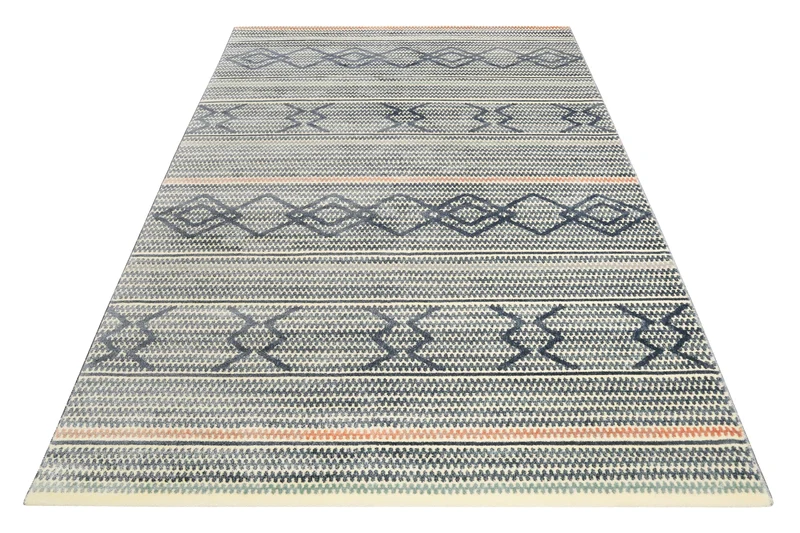 Teppich 160x230 Wohnzimmer Muster Blau