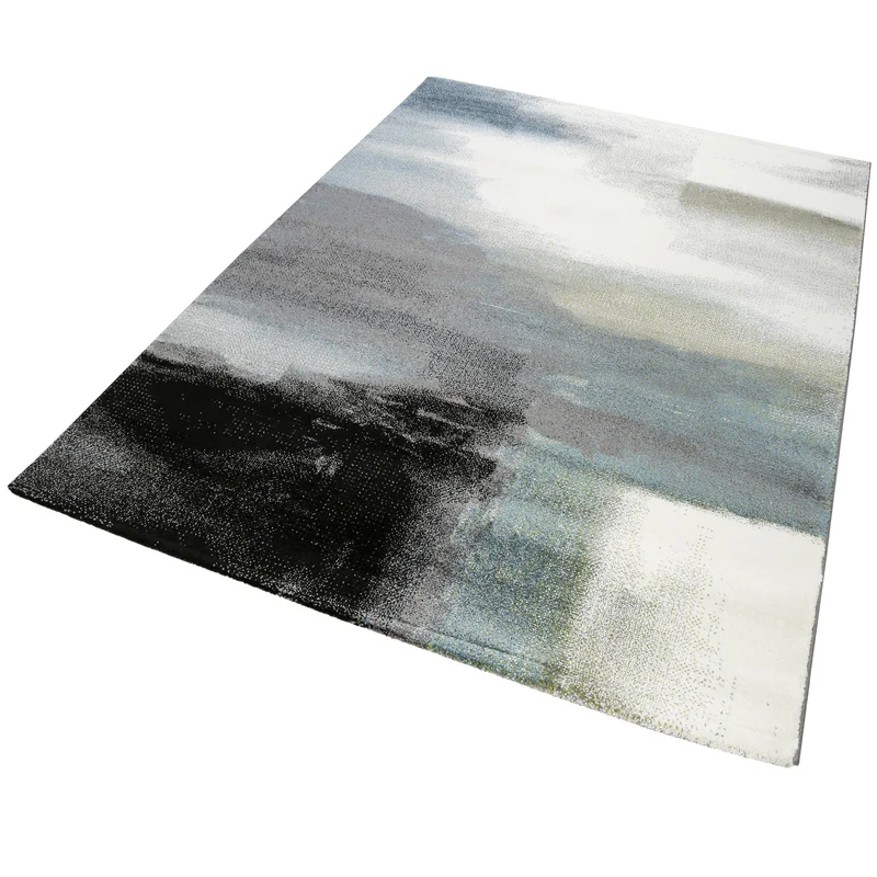 160x230 Teppich Wohnzimmer Türkis Weiß Farbverlauf