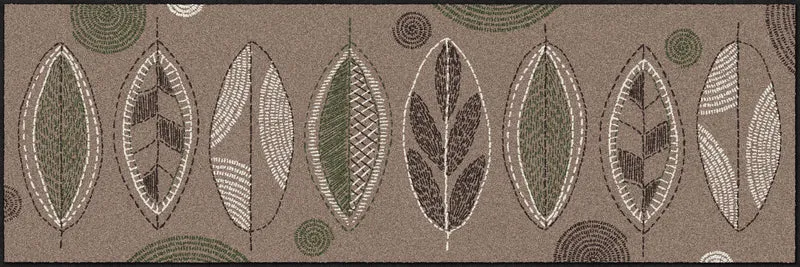 Teppichläufer 60x180 Stitch Leaves taupe
