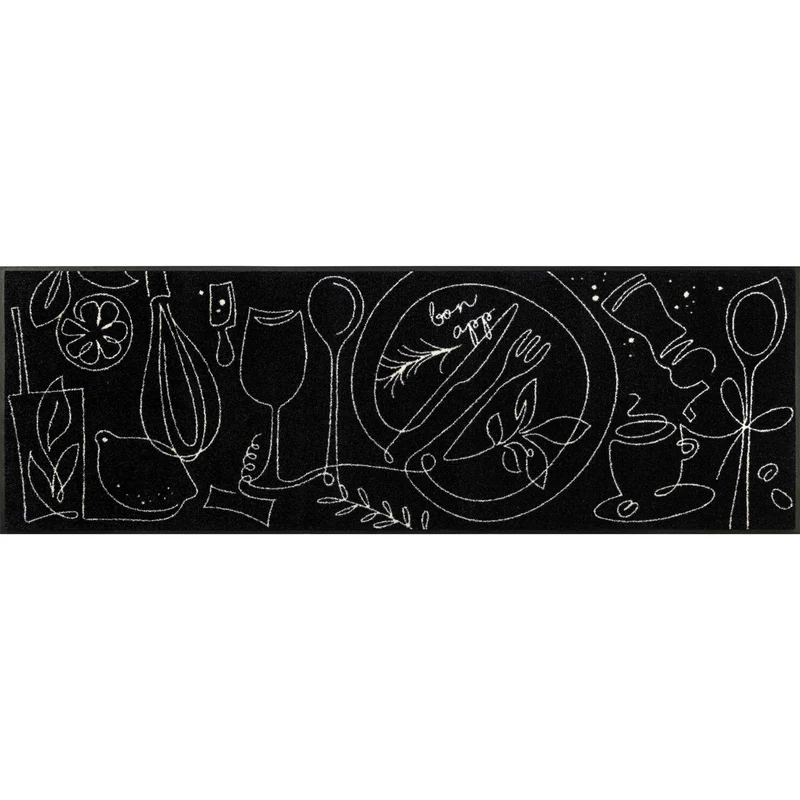 Teppichläufer 60x180 Fine Dining schwarz