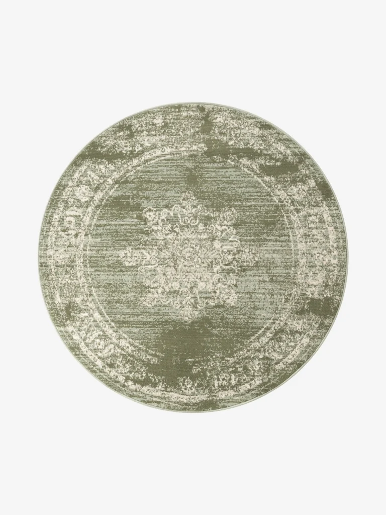 Vintage Teppich Lydia Grün Rund