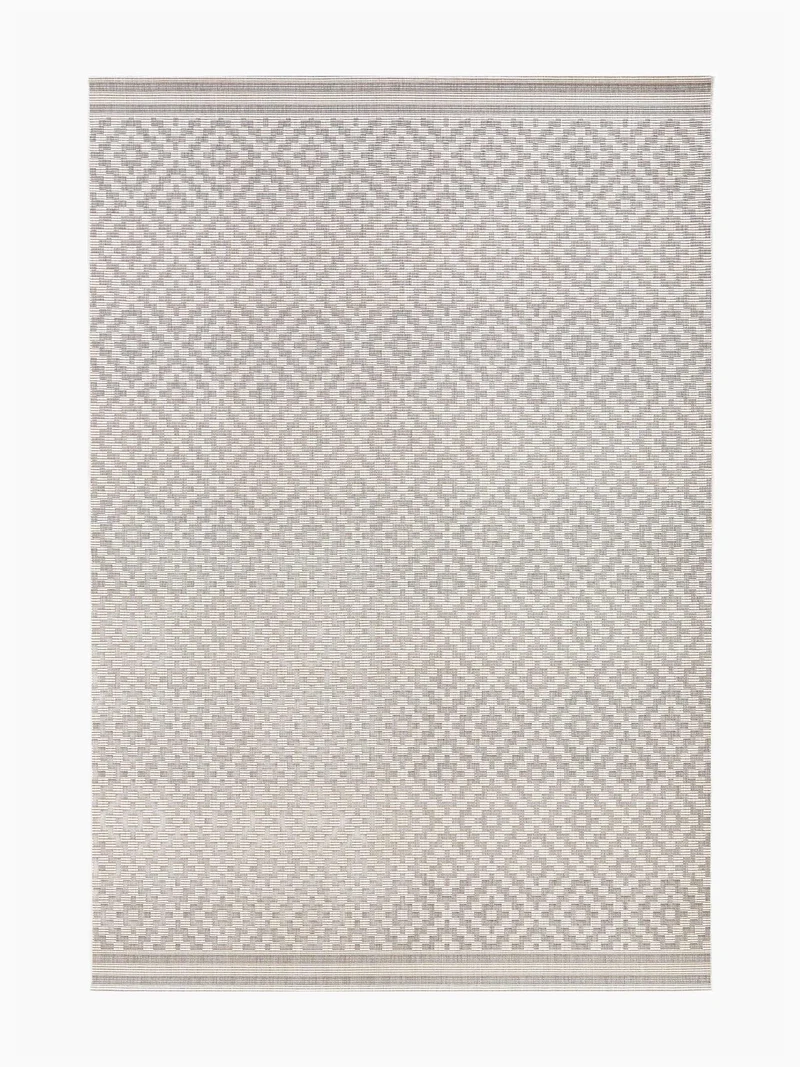In- & Outdoor Teppich Raute Grau