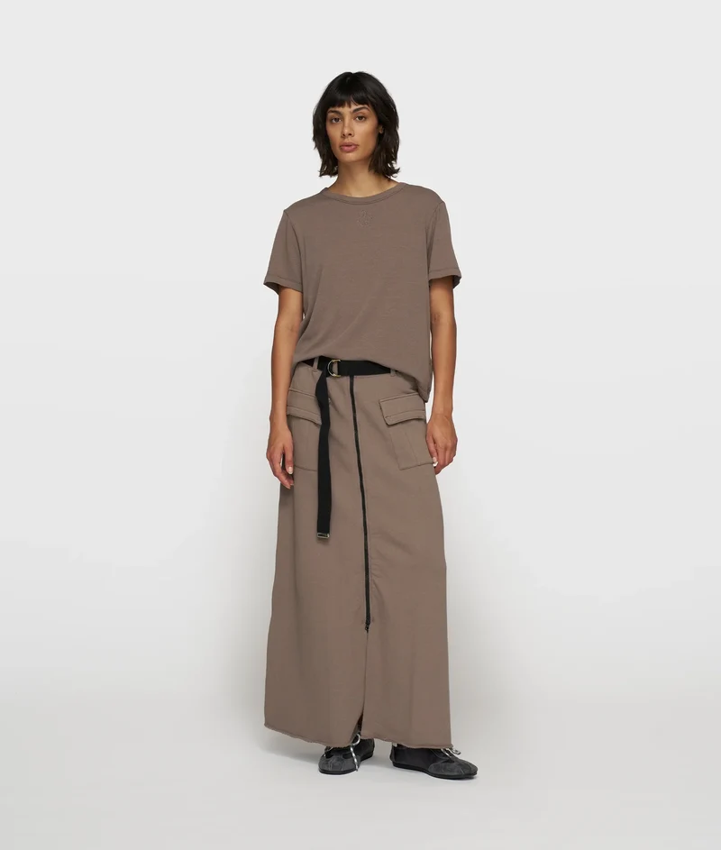 10DAYS AMSTERDAM Belted Midi Skirt Fleece