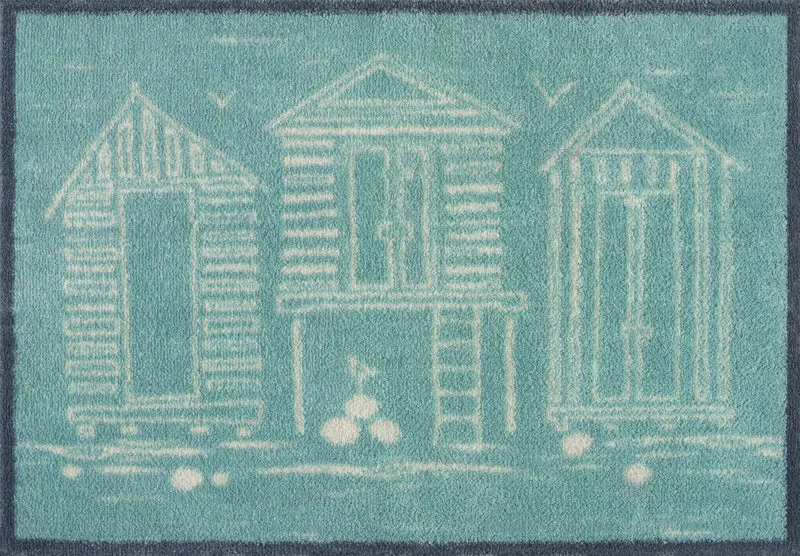 Fußmatte 60x85 Beach Huts Blue