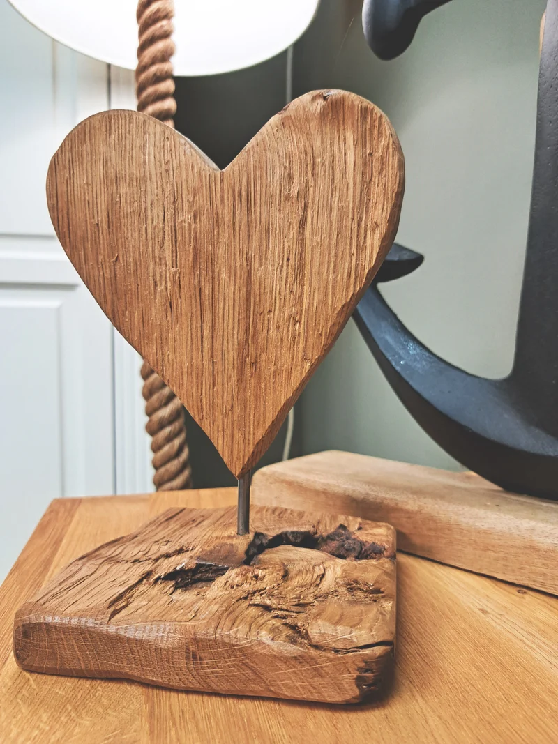 HOLZFABRIK® Deko-Aufsteller "Herz" Eichenholz Herzfigur