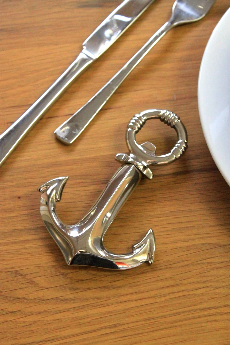 NEU 2 in einem Flaschenöffner / Korkenzieher Silber Ankermotiv SEA-CLUB