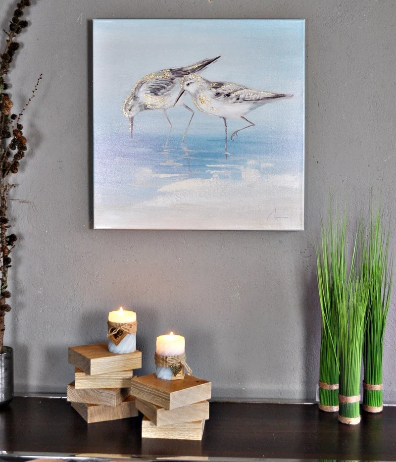 Leinwandbild Möwen am Meer 60 x 60 cm