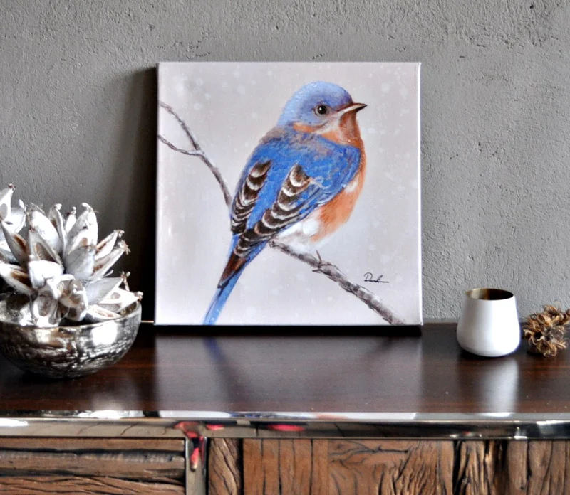 Leinwandbild Vogel 40 x 40 cm