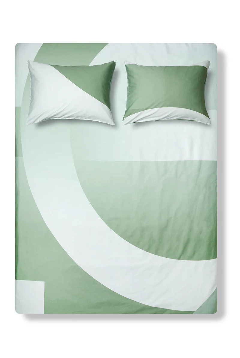 Artist Bedding "Bedtime Tangents Daily Green" by Dario Cortese