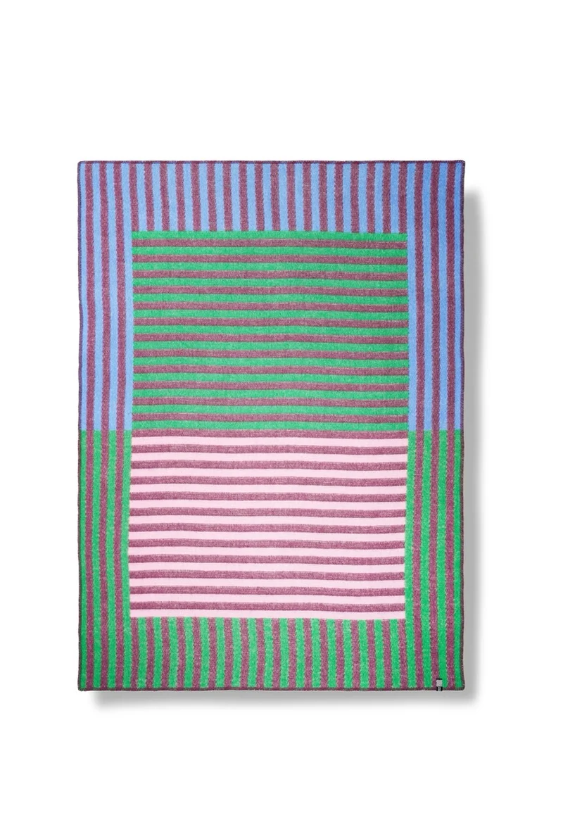 Wool Blanket "Lined Up" by Celine Cornu