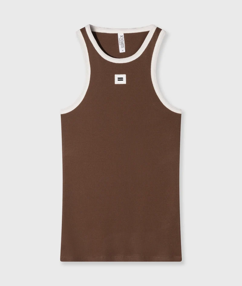 10DAYS AMSTERDAM Tank Top Rib Kontrast Truffle
