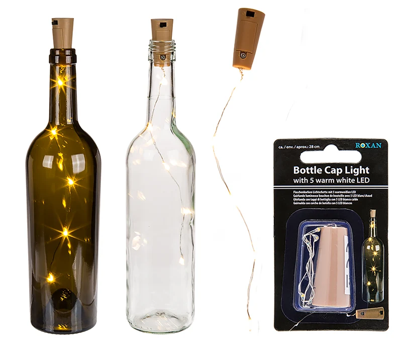 Flaschenkorken LED-Lichterketten, 2-er Set mit je 5 LED's