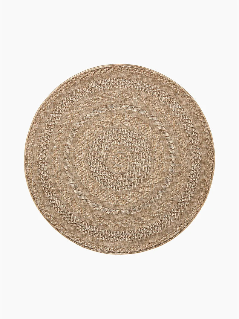 In- & Outdoor Teppich Almendro Beige Rund