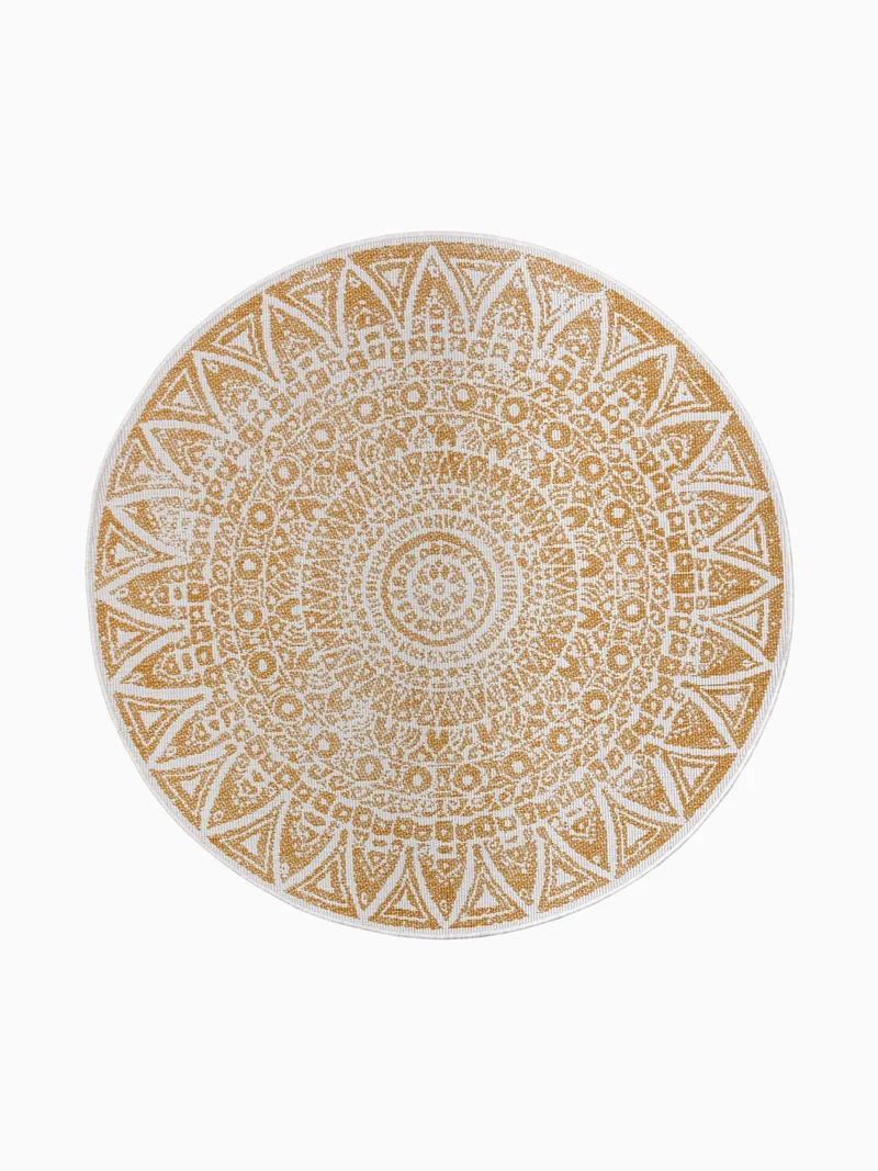 In- & Outdoor Teppich Lilja Gold Rund
