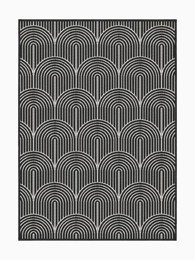 Flachgewebe Teppich Pangli Schwarz