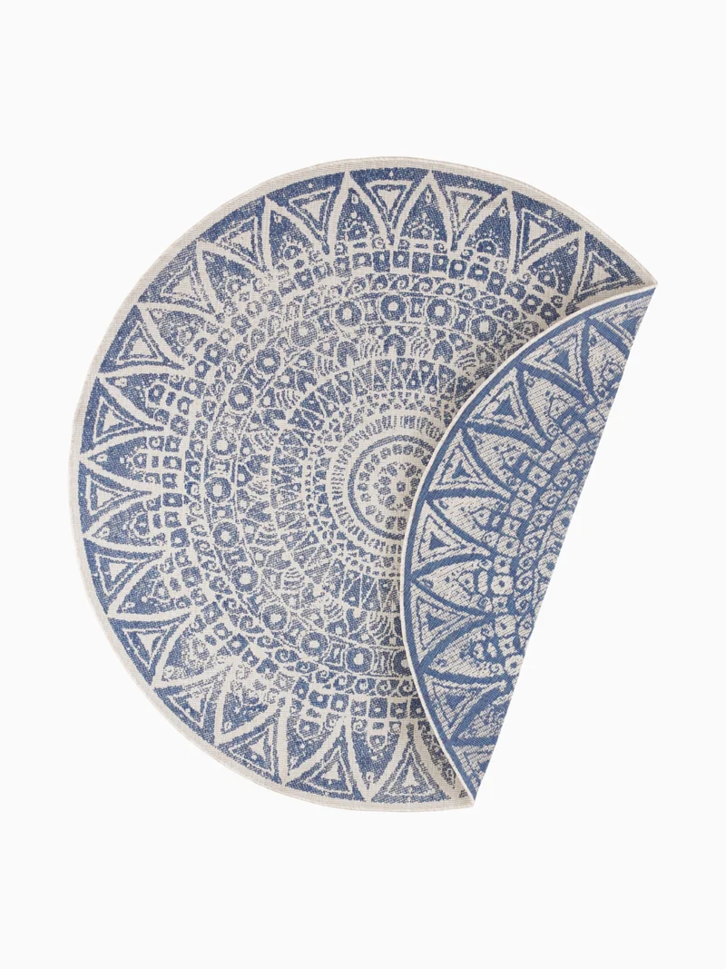 In- & Outdoor Teppich Lilja Blau Rund