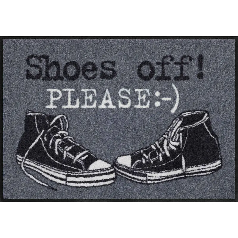 Fußmatte 50x75 Shoes Off Please anthrazit