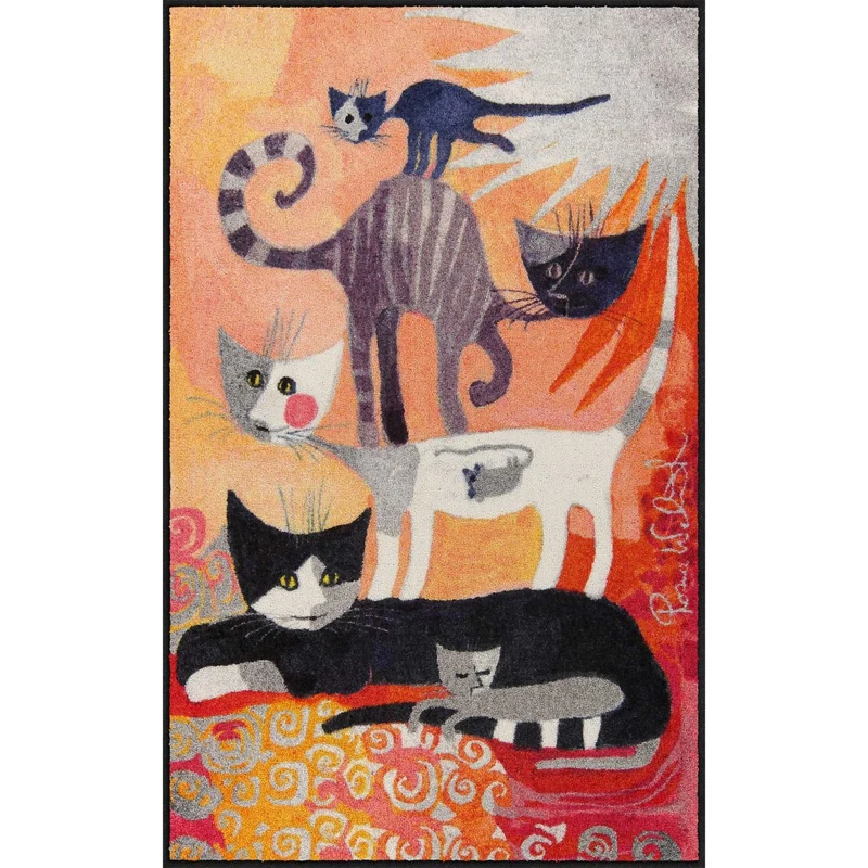 Fußmatte 75x120 Rosina Wachtmeister Katzenturm orange