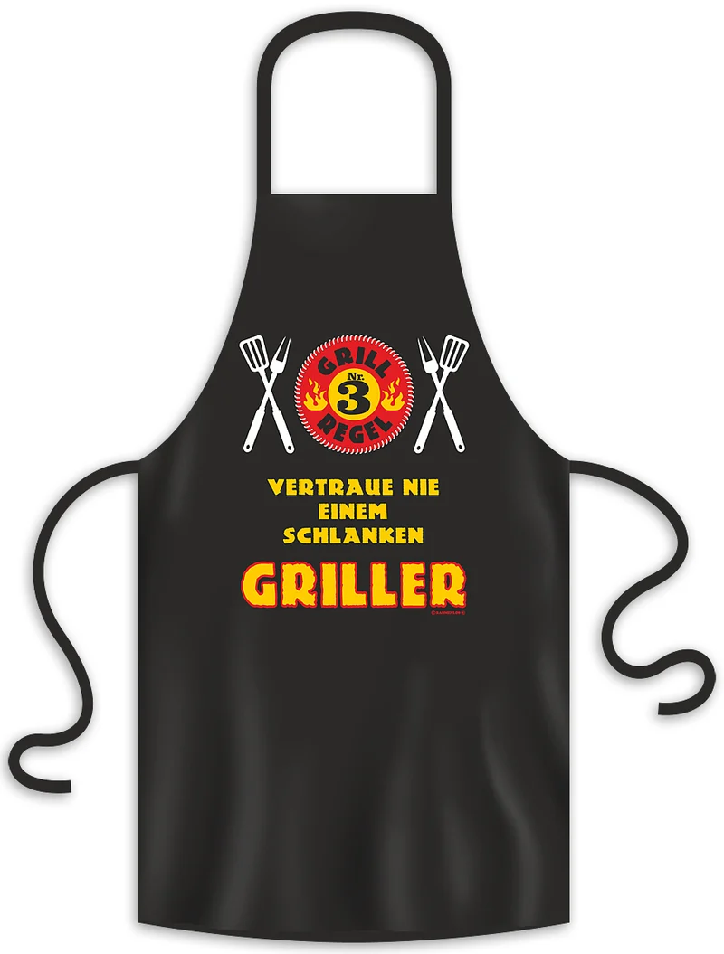 Grillschürze Grillregel Nr. 3 Vertraue nie einem schlanken..