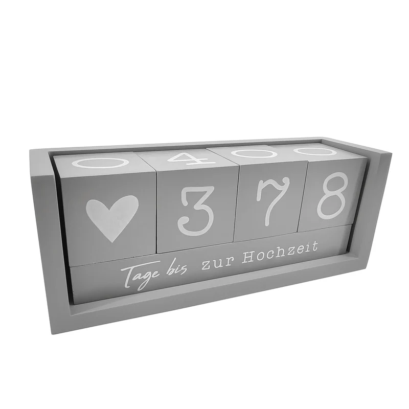 Jahres Countdown Kalender Holz-Tischkalender, Tagezähler