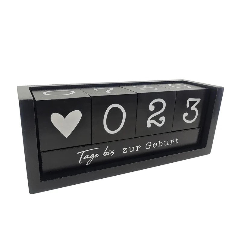 Jahres Countdown Kalender Holz-Tischkalender, Tagezähler