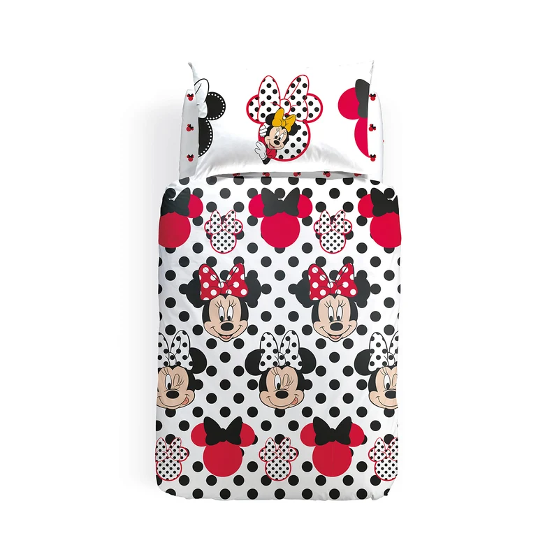 Completo Copripiumino minnie pois in Cotone