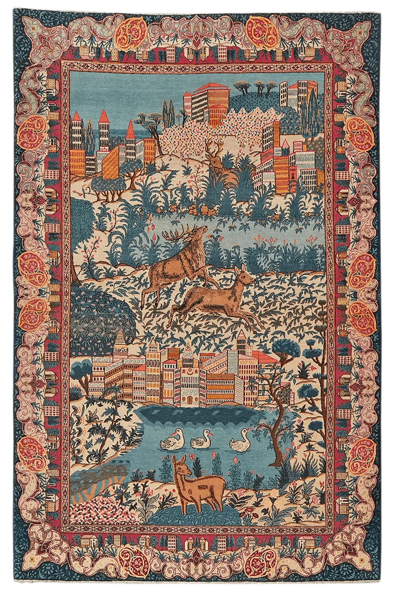 Kashan · Handgeknüpft – Bunt, 206x136 cm