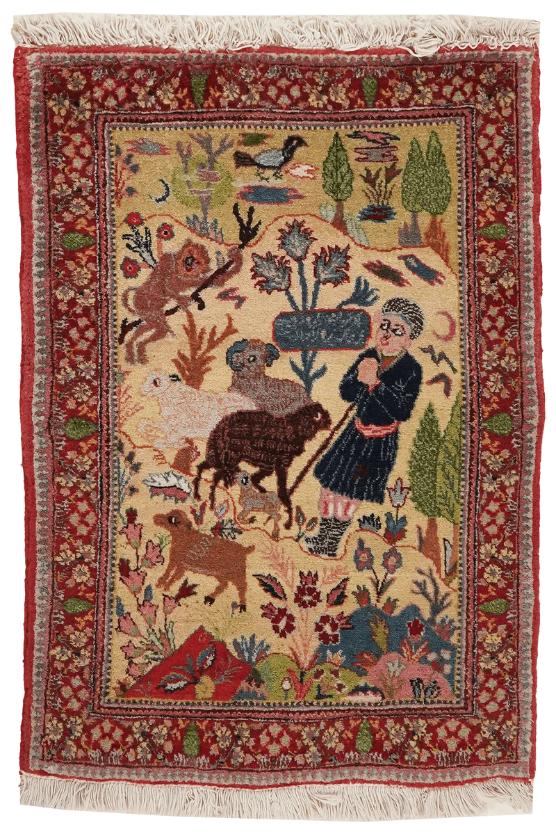 Tabriz Old · Handgeknüpft – Beige, 76x55 cm