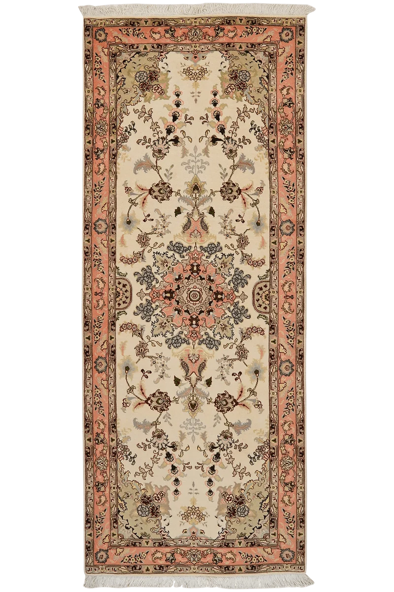 Tabriz 50 Raj · Handgeknüpft – Beige, 204x80 cm