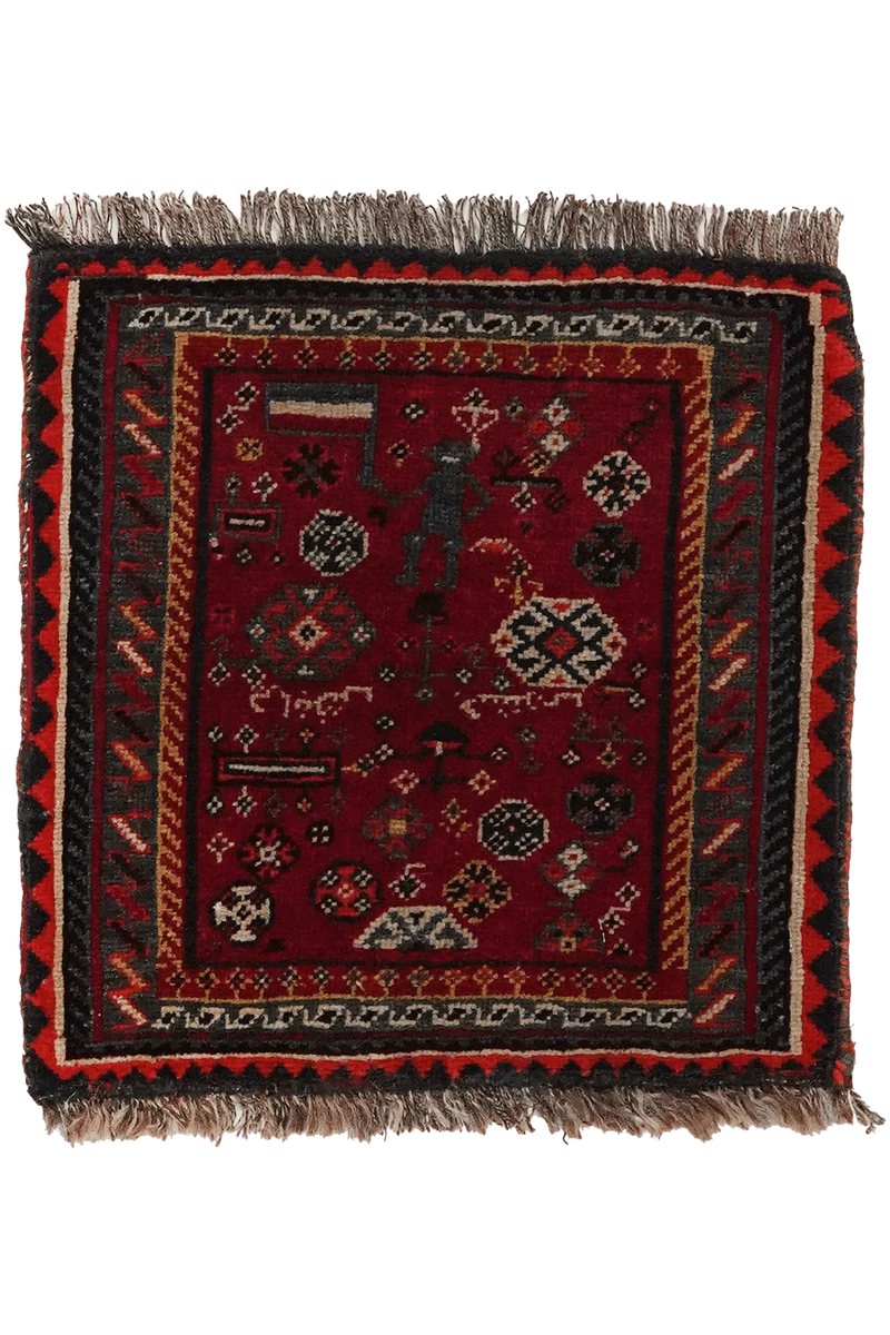 Shiraz · Handgeknüpft – Rot, 40x40 cm