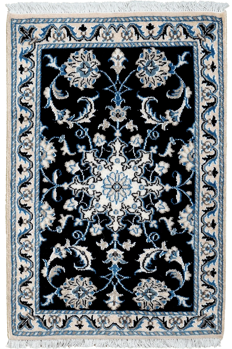 Nain 12La · Handgeknüpft – Blau, 87x59 cm
