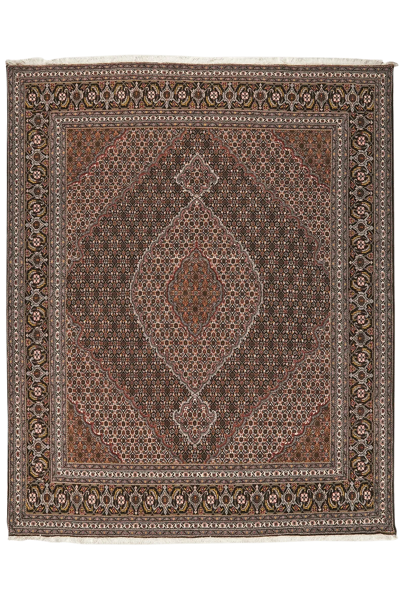 Tabriz 40 Raj · Handgeknüpft – Braun, 244x198 cm