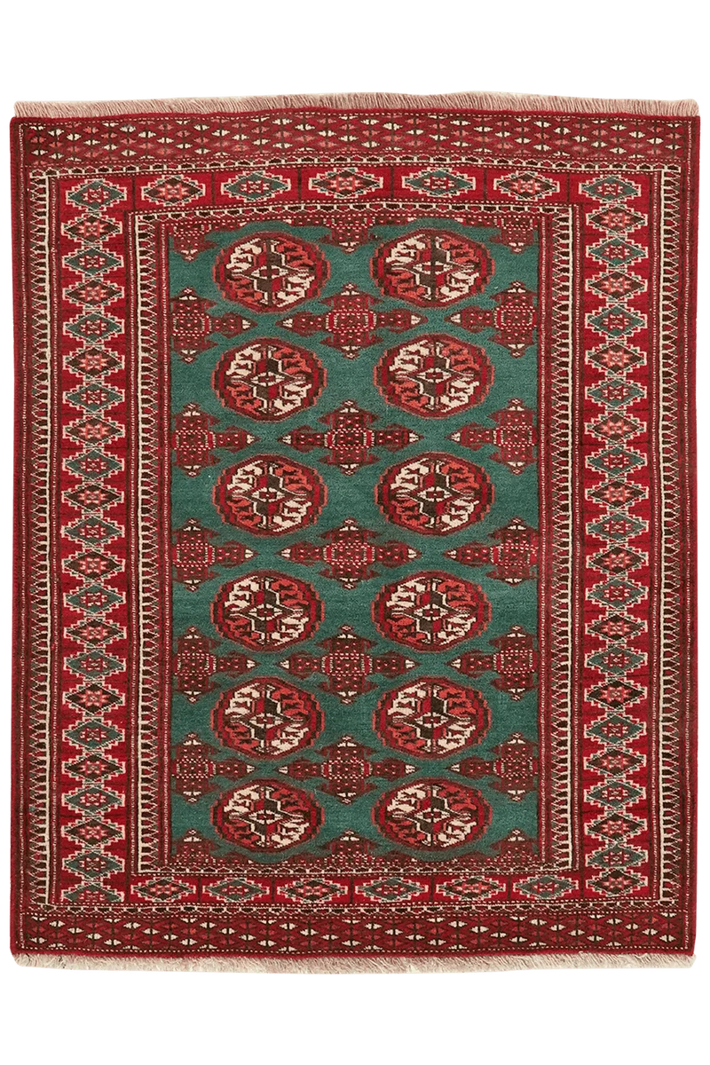 Turkman · Handgeknüpft – Grün, 124x99 cm