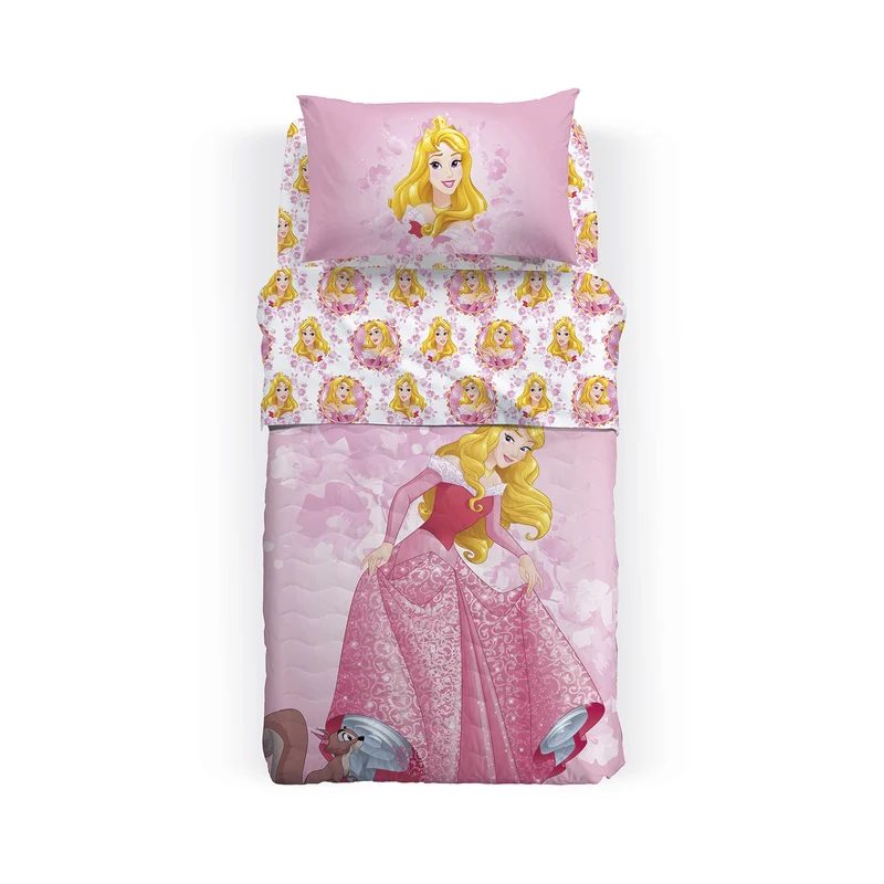 Copriletto Primaverile princess aurora in Cotone 80 gr/mq