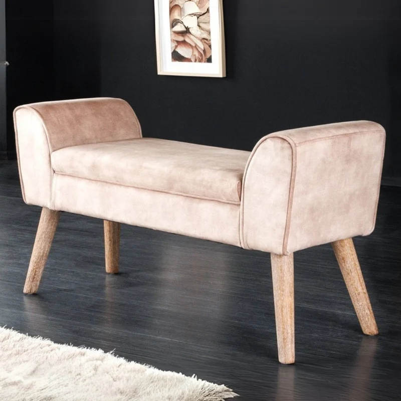 Elegante Sitzbank CAROLIN 90cm beige Samt