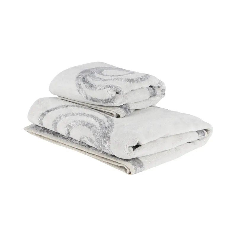 Asciugamano con Ospite silver circle Moderno in Spugna 500 gr/mq