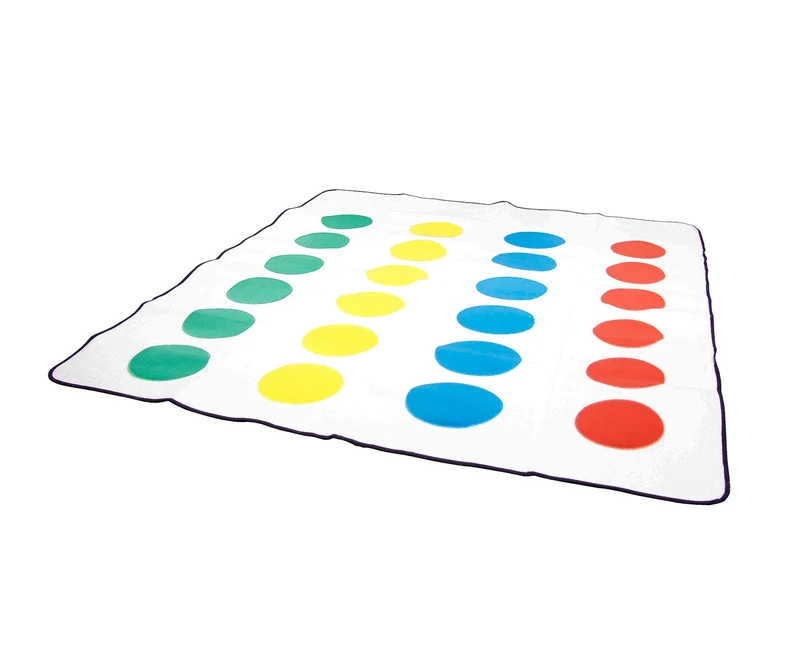 Twister Spieledecke mit Schlüsselanhänger-Drehscheibe,