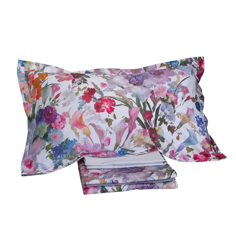 Completo Lenzuola may flowers Floreale in Raso di cotone