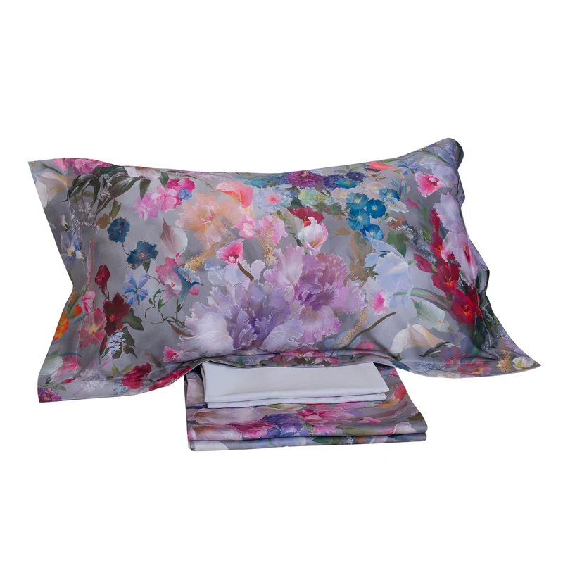 Completo Lenzuola may flowers Floreale in Raso di cotone