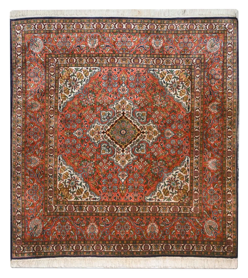 Kaschmir Teppich aus reiner Seide | 144 cm x 135 cm | Nr. Z-3425