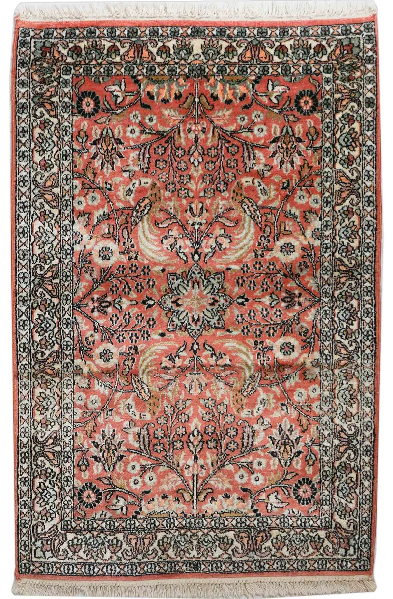 Kaschmir Teppich aus merzerisierter Baumwolle | 122 cm x 80 cm | Nr. Z-3128