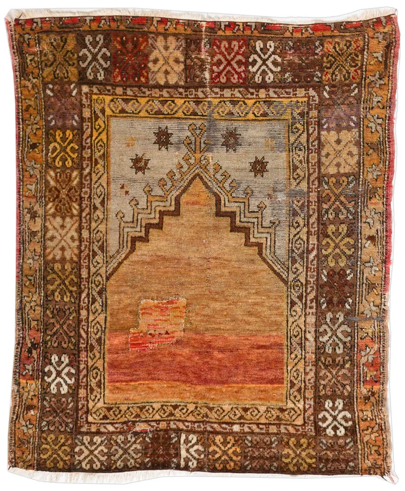 Antiker Türkischer Orientteppich | 123 cm x 103 cm | Nr. Z-3096