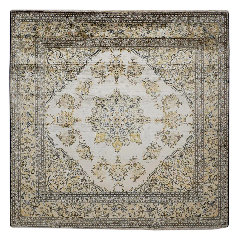 Kaschmir Teppich aus reiner Seide | 138 cm x 136 cm | Nr. Z-2687