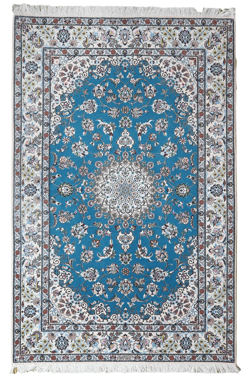 Nain 6La · Handgeknüpft – Blau, 196x127 cm